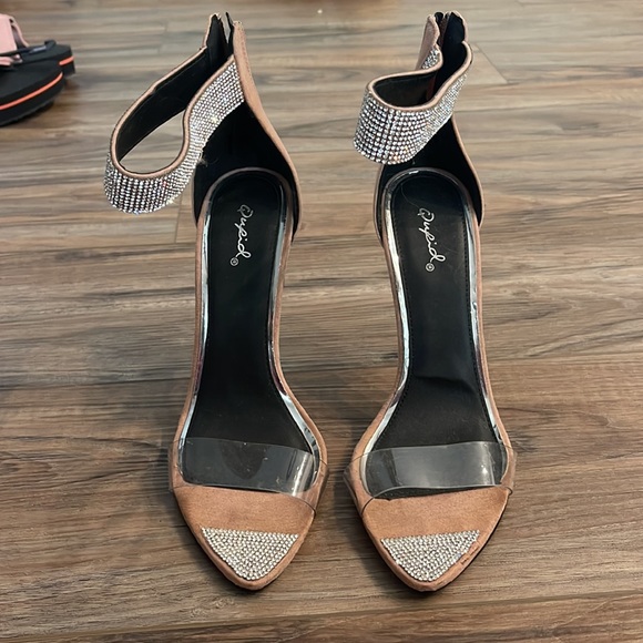 Qupid Shoes - Rhinestone Stilettos